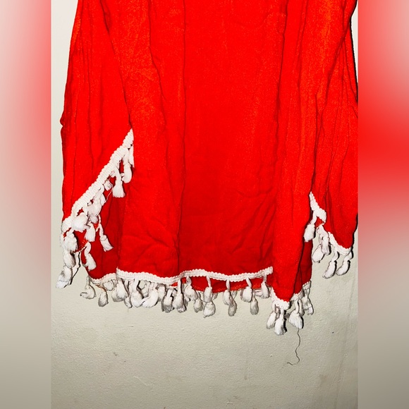 white fringe tassels and detailed tie shoulders blouse - Picture 5 of 6